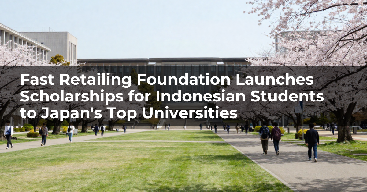University campus with cherry blossoms, symbolizing Fast Retailing Foundation scholarships for Indonesian students to Japan’s top universities
