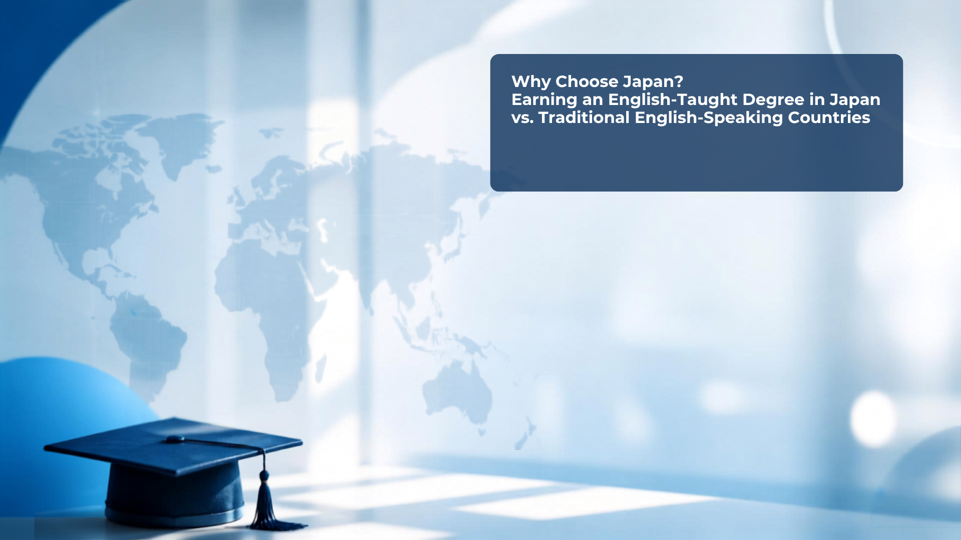 Infographic comparing the costs, safety, and career prospects of earning an English-taught degree in Japan versus traditional Western study abroad destinations.